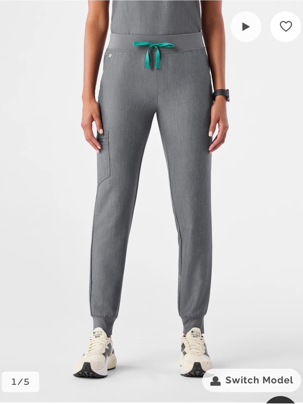 Women's Figs Graphite gray Small Tall Zamora scrub pants